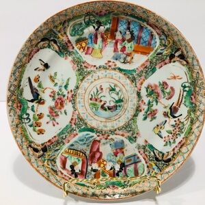 Antique Beginning of 19th Century Rose Medallion China Plate 7.75” No Stamp.